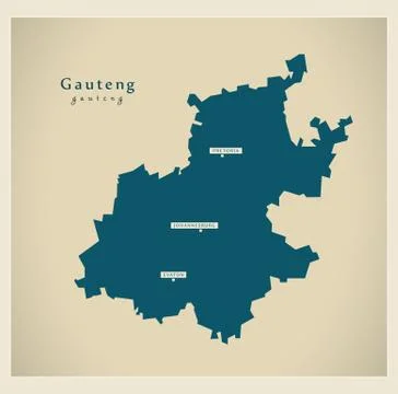 Modern Map - Gauteng ZA Stock Illustration