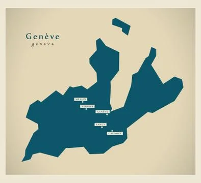 Modern Map - Genf CH Stock Illustration