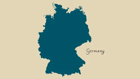 Modern map of Germany illustration animation Stock Footage 107717429