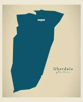 Modern Map - Ghardaia DZ Stock Illustration