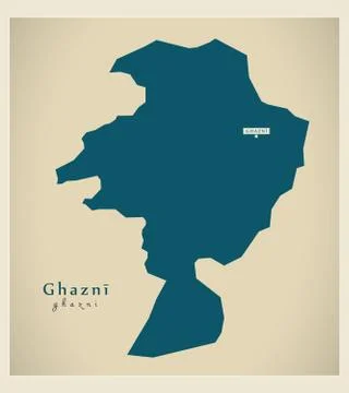 Modern Map - Ghazni AF Stock Illustration