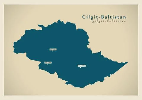 Modern Map - Gilgit Baltistan PK Stock Illustration