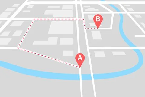 Modern map, great design for any purposes. City map with gps navigator Stock Illustration