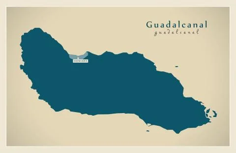 Modern Map - Guadalcanal SB Stock Illustration