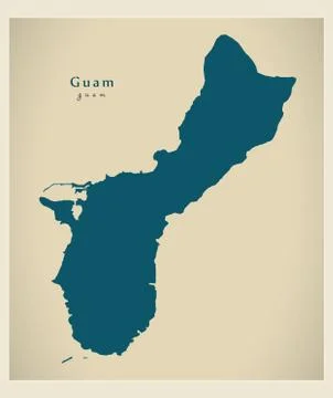 Modern Map - Guam GU Stock Illustration