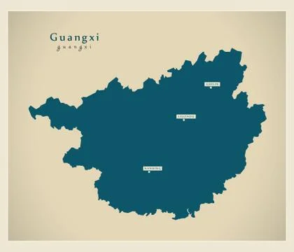 Modern Map - Guangxi CN Stock Illustration