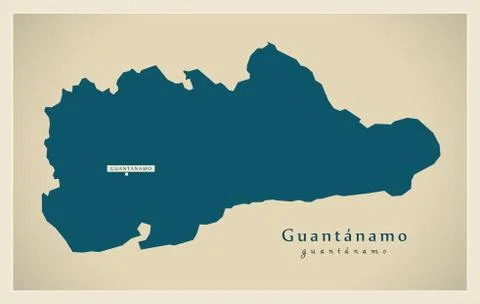 Modern Map - Guantanamo CU Stock Illustration