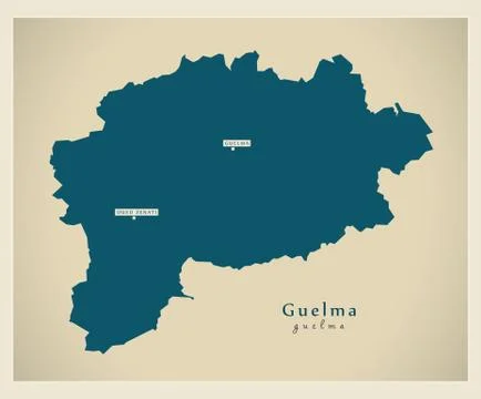Modern Map - Guelma DZ Stock Illustration