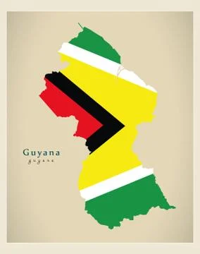 Modern Map - Guyana colored GY Stock Illustration