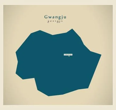 Modern Map - Gwangju KR Stock Illustration