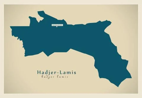 Modern Map - Hadjer-Lamis TD Stock Illustration
