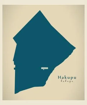 Modern Map - Hakupu NU Stock Illustration