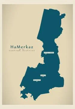 Modern Map - HaMerkaz IL Stock Illustration
