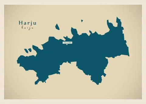 Modern Map - Harju EE Stock Illustration