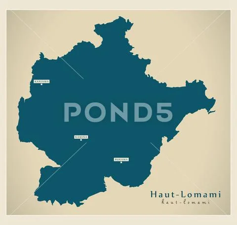 Modern Map - Haut-Lomami province map of DR Congo: Royalty Free #130621742