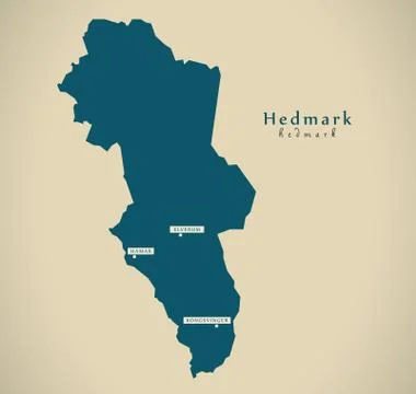 Modern Map - Hedmark Norway NO illustration Stock Illustration