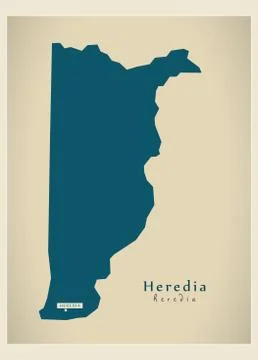 Modern Map - Heredia CR Stock Illustration