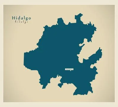 Modern Map - Hidalgo MX Stock Illustration