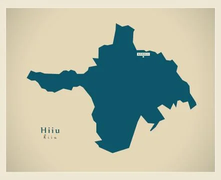 Modern Map - Hiiu EE Stock Illustration