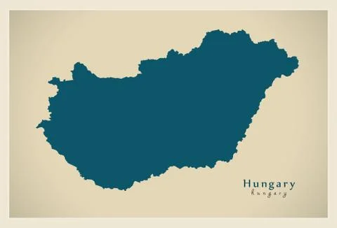 Modern Map - Hungary HU Stock Illustration
