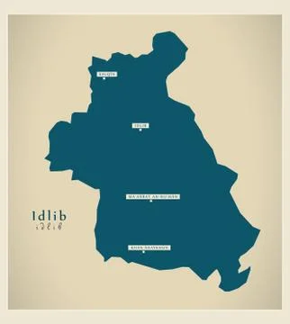 Modern Map - Idlib SY Stock Illustration