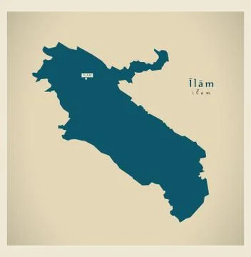 Modern Map - Ilam IR Stock Illustration