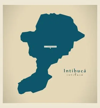 Modern Map - Intibuca HN Stock Illustration