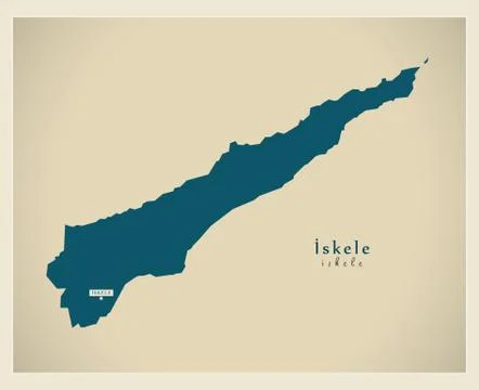 Modern Map - Iskele CY Stock Illustration