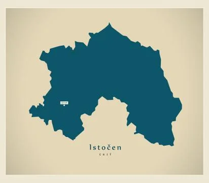 Modern Map - Istocen MK Stock Illustration