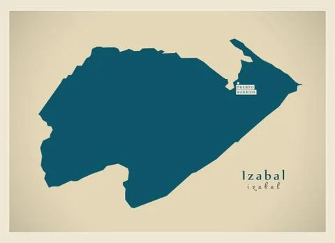 Modern Map - Izabal GT Stock Illustration