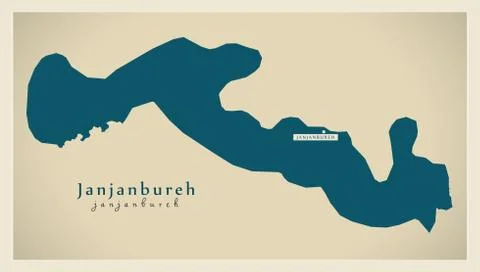 Modern Map - Janjanbureh GM Stock Illustration