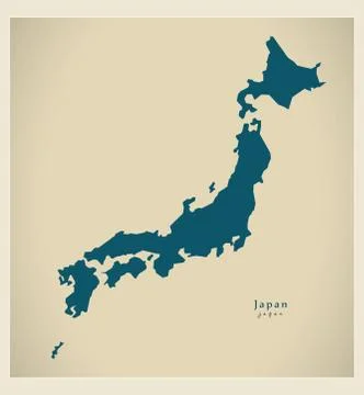 Modern Map - Japan JP Stock Illustration