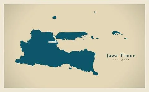 Modern Map - Jawa Timur ID Stock Illustration