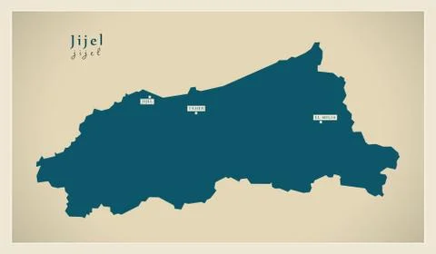 Modern Map - Jijel DZ Stock Illustration