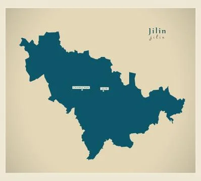 Modern Map - Jilin CN Stock-Illustration