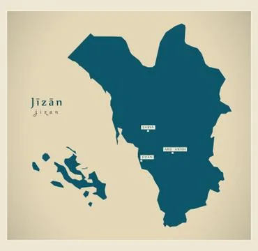 Modern Map - Jizan SA Stock Illustration