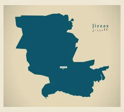 Modern Map - Jizzax UZ Stock Illustration
