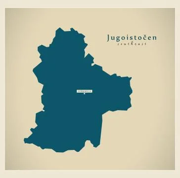 Modern Map - Jugoistocen MK Stock Illustration
