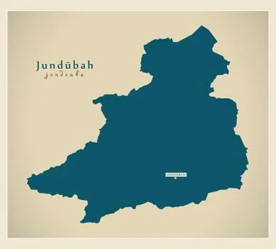 Modern Map - Jundubah TN Stock Illustration