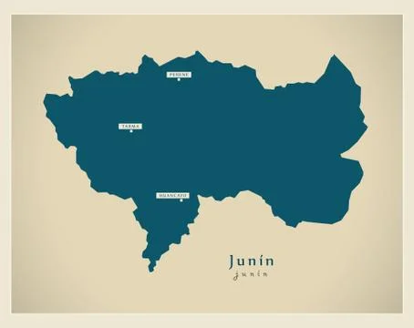 Modern Map - Junin PE Illustrazione stock