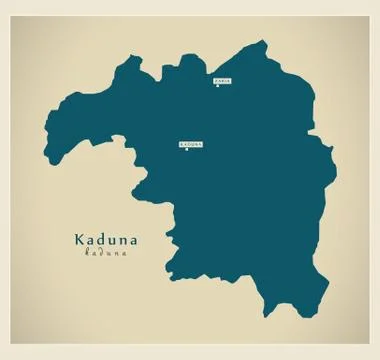 Modern Map - Kaduna NG Stock Illustration