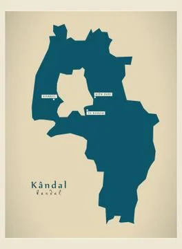 Modern Map - Kandal KH Stock Illustration