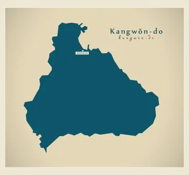 Modern Map - Kangwon-do KP Stock Illustration