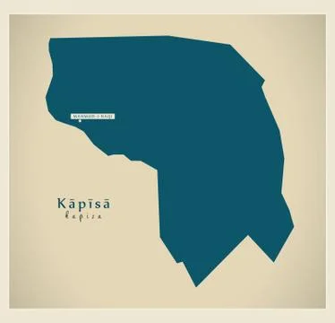 Modern Map - Kapisa AF Stock Illustration