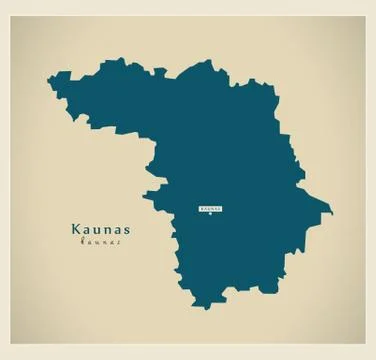 Modern Map - Kaunas LT Ilustração Stock