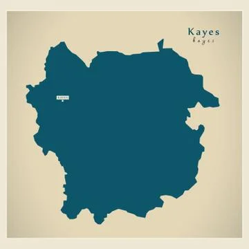 Modern Map - Kayes ML Stock Illustration