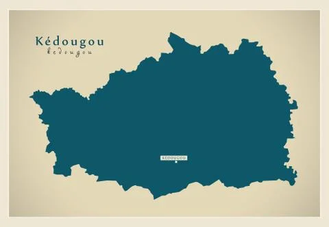 Modern Map - Kedougou SN Stock Illustration