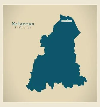 Modern Map - Kelantan MY Illustrazione stock