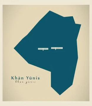 Modern Map - Khan Yunis PS Stock Illustration