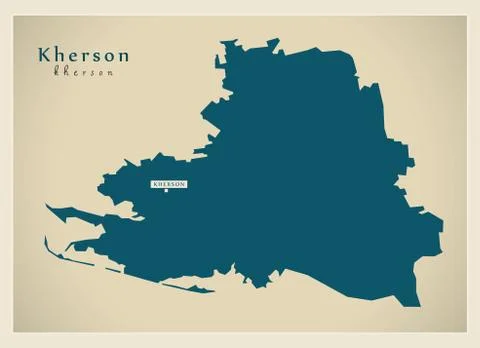 Modern Map - Kherson UA Stock Illustration